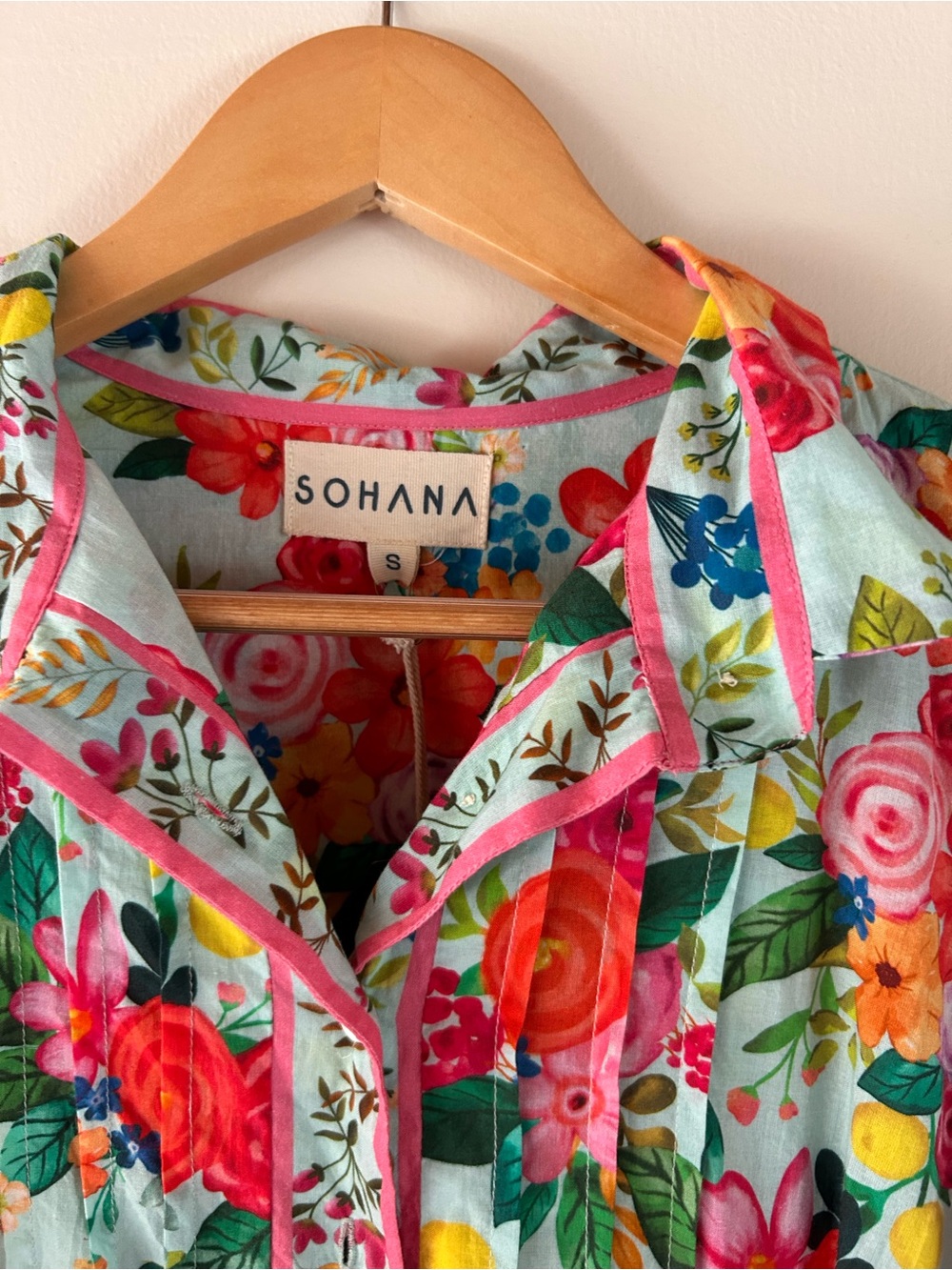 Sohana Floral Midi Dress in Aqua Multicolor Brand New With Tags! Cottage Core - Picture 2 of 15